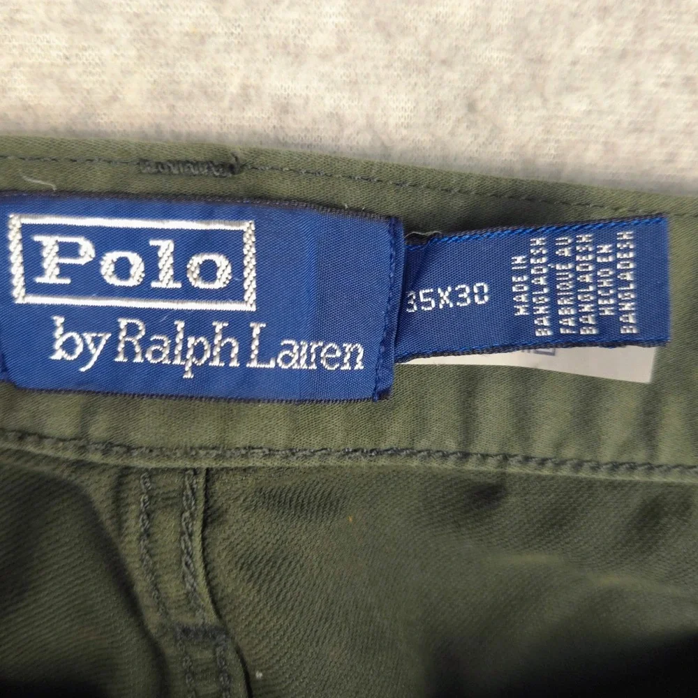 Polo Ralph Lauren Mens Olive Green Stretch Straight Leg Pants 35x30 (Fits 35x29)